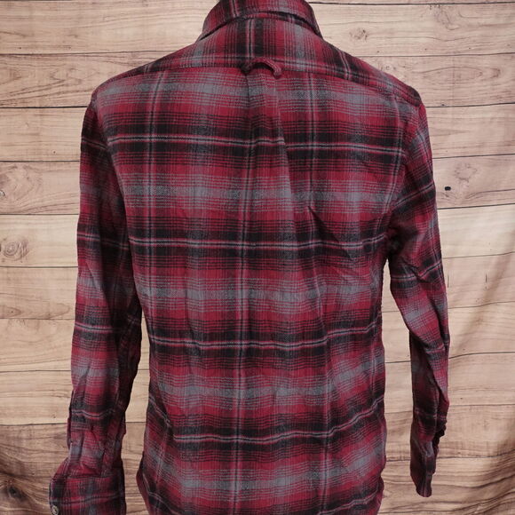 JACHS MFG RED PLAID FLANNEL BUTTON DOWN SHIRT MENS SIZE M MEDIUM - Picture 3 of 7